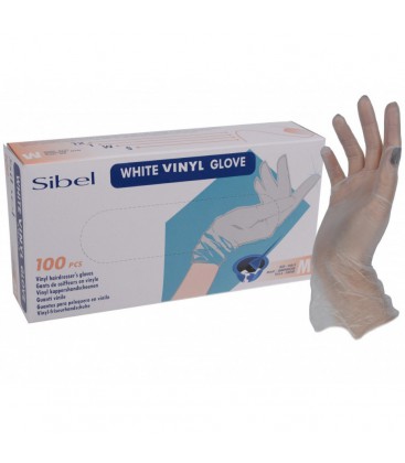 Sibel Handschoenen White Vinyl S 100st