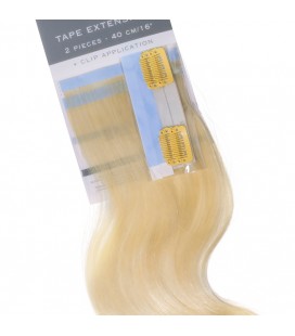 Balmain Tape Extensions + Clip Application Human Hair 40cm 2pcs 10A