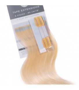 Balmain Tape Extensions + Clip Application Human Hair 40cm 2pcs L10