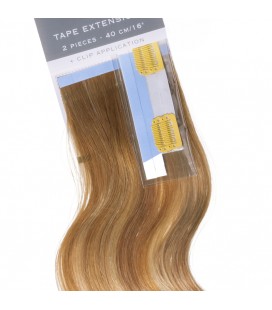 Balmain Tape Extensions + Clip Application Human Hair 40cm 2pcs 9.8G